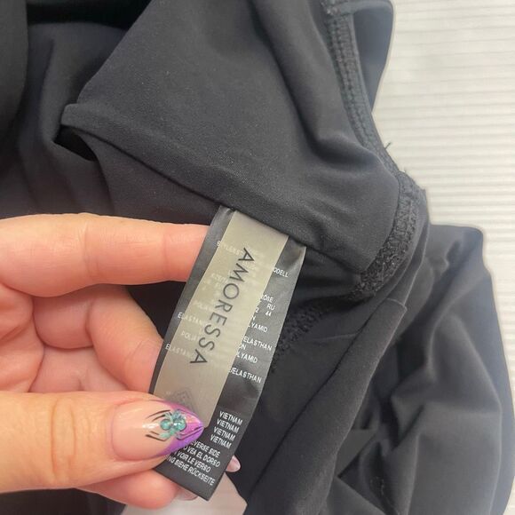 Amoressa Black Swimsuit One Piece Bathing Suit Size 8 - Picture 7 of 7